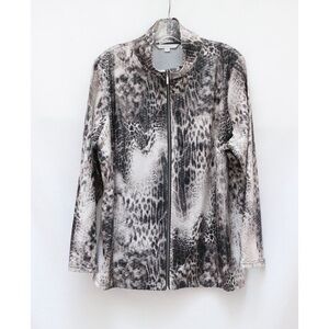 Erin London jacket short stretch sequin like 1X trendy slim fit full zip plus